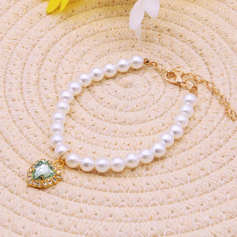 Pearl Heart Cat Necklace