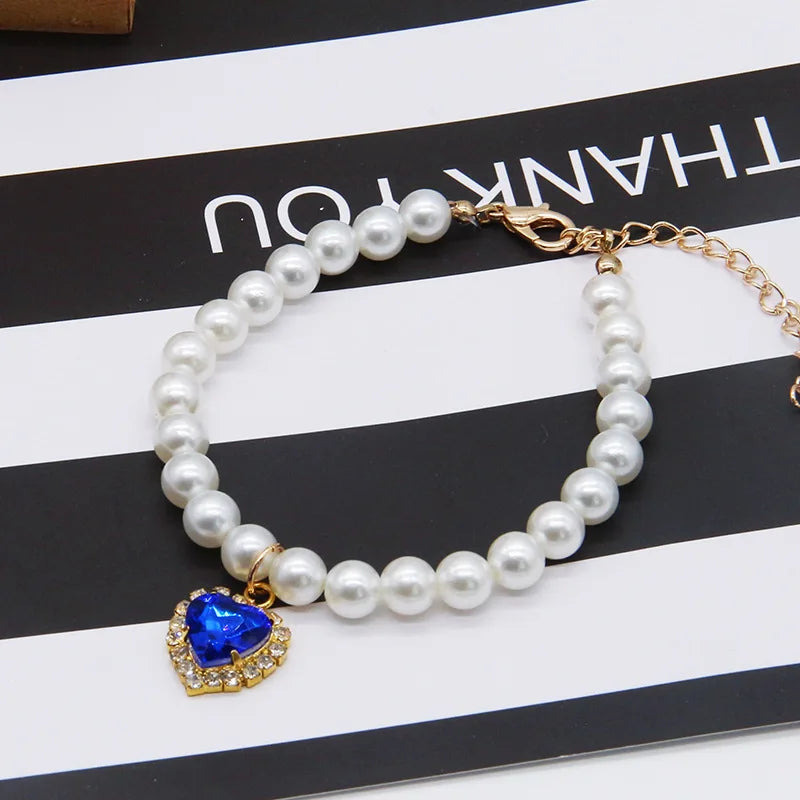 Pearl Heart Cat Necklace
