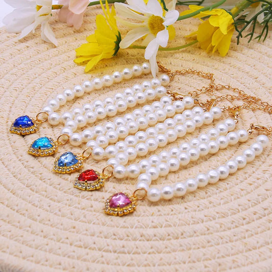 Pearl Heart Cat Necklace