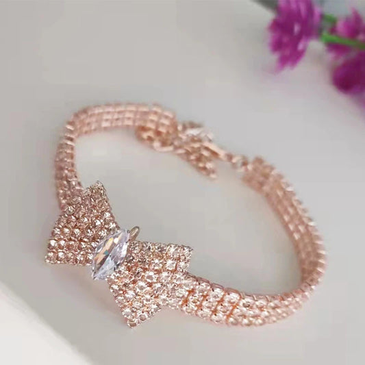 Crystal Bow Tie Necklace
