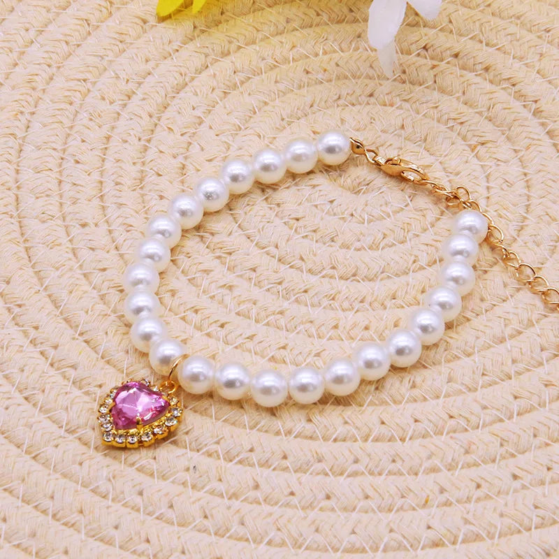Pearl Heart Cat Necklace