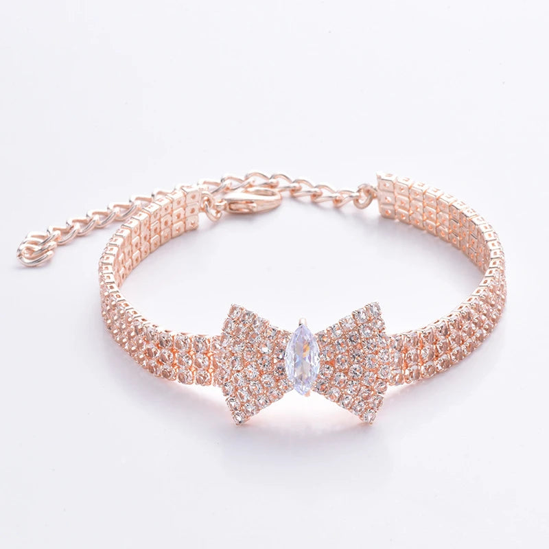 Crystal Bow Tie Necklace
