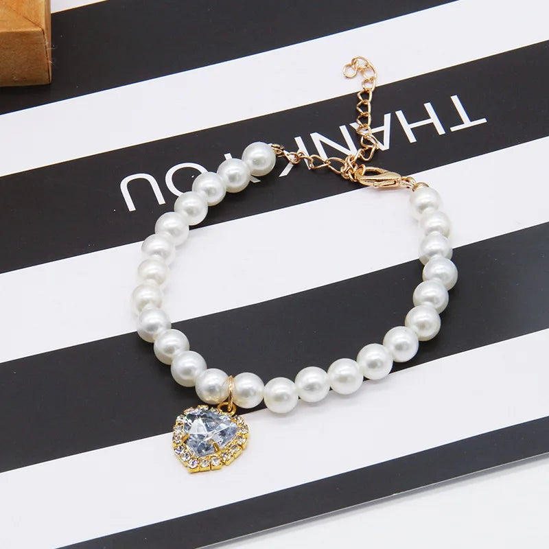 Pearl Heart Cat Necklace